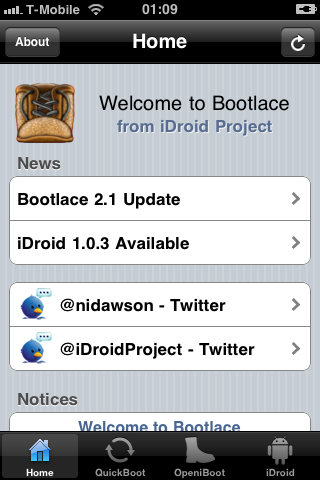 iDroid with BootLace