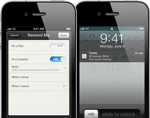 Reminders app for iPhone