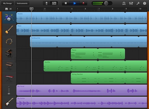 GarageBand for iPad recording