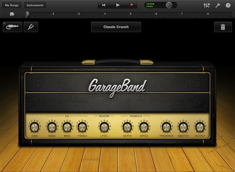 GarageBand for iPad Amps